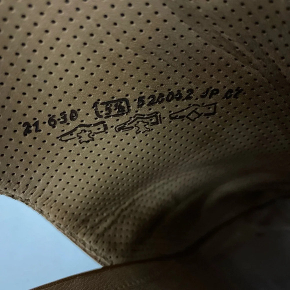 Gabor Leather Block Heel Sandals Size 8 (5.5) Brown Peep Toe Boho - Picture 11 of 14